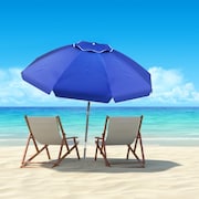 NATURE SPRING Nature Spring Beach Umbrella-Tilt and Anchor, Blue 804464AQE